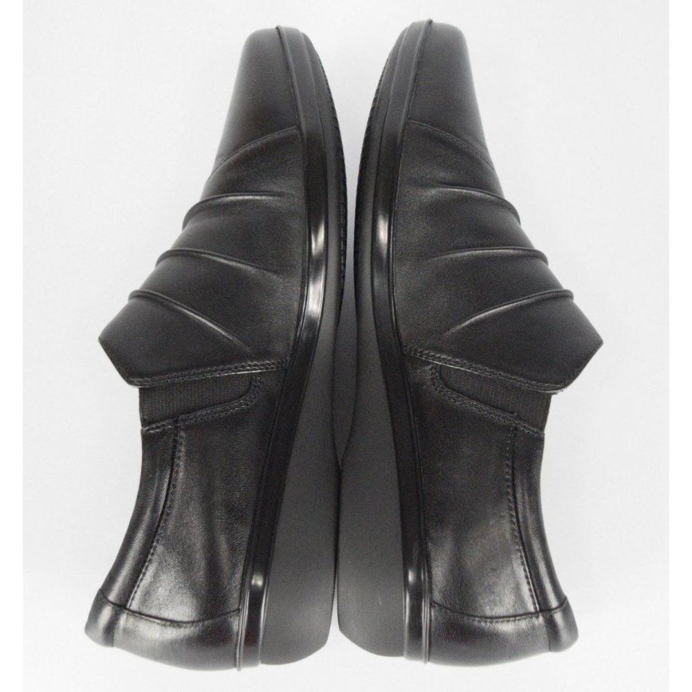 Clarks Everlay Heidi Black Monkstrap Wedge Loafers - Picture 6 of 8